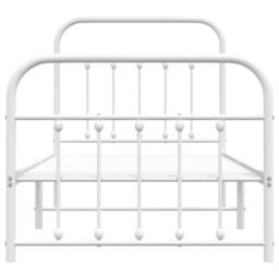 Berkfield Home Metal Bed Frame with Headboard & Footboard White 90x190 cm Single - thumbnail 6