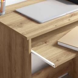 Berkfield Home Oak Computer Desk Artisan Oak Particle board Medium Storage in Brown - thumbnail 4