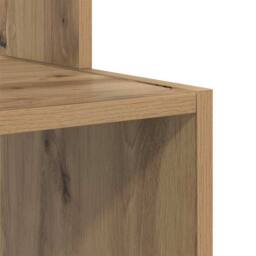 Berkfield Home Oak Computer Desk Artisan Oak Particle board Medium Storage in Brown - thumbnail 9