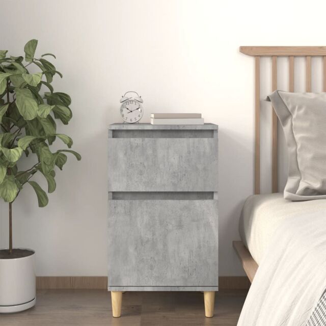 Berkfield Home Bedside Cabinet Concrete Grey 40x35x70 cm - Size: 40 x 35 x 70 cm - image 1