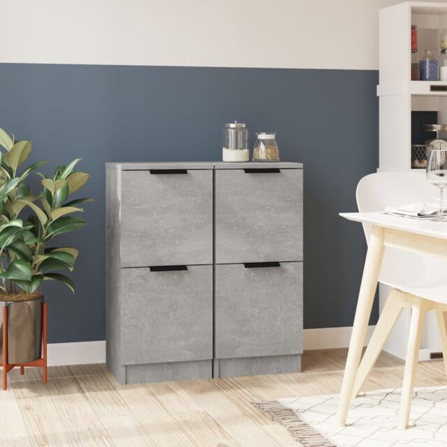 Berkfield Home Sideboards 2 pcs Concrete Grey 30x30x70 cm Engineered Wood - Size: 30 x 30 x 70 cm - image 1