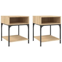 Berkfield Home Bedside Tables 2 pcs Sonoma Oak 40x41x50 cm Engineered Wood in Brown - Size: 40 x 41 x 50 cm - thumbnail 2