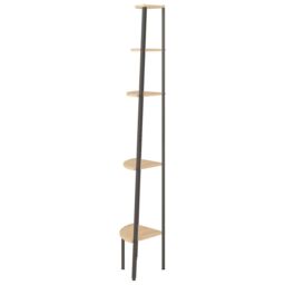 Berkfield Home 5-Tier Corner Shelf Light Brown & Black 45.5x31.5x180 cm - thumbnail 4