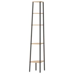 Berkfield Home 5-Tier Corner Shelf Light Brown & Black 45.5x31.5x180 cm - thumbnail 5
