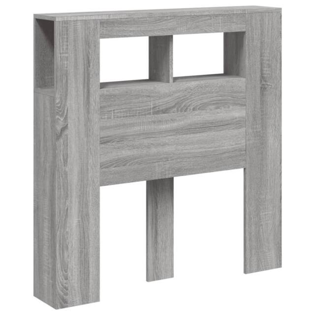 Berkfield Home LED Headboard Grey Sonoma 100x18.5x103.5 cm Engineered Wood - image 1