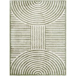 Livabliss Fossay Shag-Washable Beige Brown Green Grey Modern High Pile Rug - Size: 120 cm x 170 cm - thumbnail 2