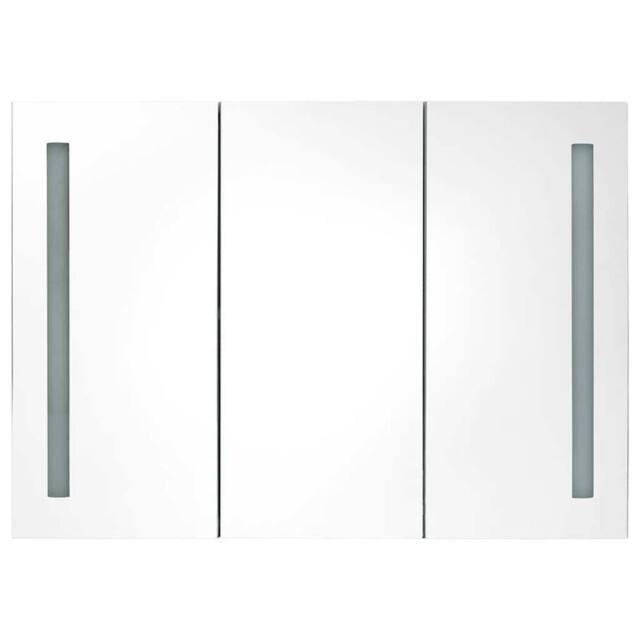 Berkfield Home LED Bathroom Mirror Cabinet 89x14x62 cm Shining White - Size: 89 x 14 x 62 cm - image 1