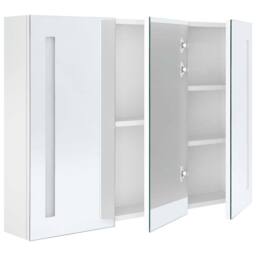 Berkfield Home LED Bathroom Mirror Cabinet 89x14x62 cm Shining White - Size: 89 x 14 x 62 cm - thumbnail 5