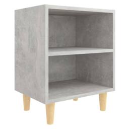 Berkfield Home Bed Cabinets with Solid Wood Leg 2 pcs Concrete Grey 40x30x50cm - Size: 40 x 30 x 50 cm - thumbnail 4