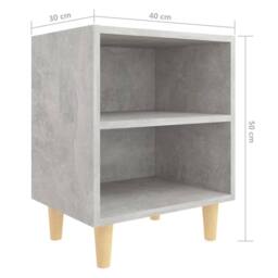 Berkfield Home Bed Cabinets with Solid Wood Leg 2 pcs Concrete Grey 40x30x50cm - Size: 40 x 30 x 50 cm - thumbnail 7