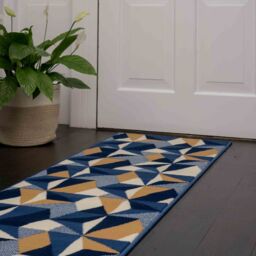 Kukoon Navy Blue Diamond Geometric Living Area Rug - Size: 160 cm x 230 cm - thumbnail 5