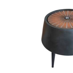 Ivyline Solis Water Feature on Black Legs with Light Display - Metal in Charcoal - thumbnail 3