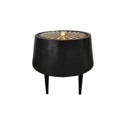 Ivyline Solis Water Feature on Black Legs with Light Display - Metal in Charcoal - thumbnail 1