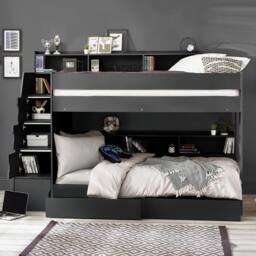 Cheshire Pine Staircase Bunk Anthracite - Single (90cm) in Black - thumbnail 3