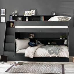 Cheshire Pine Staircase Bunk Anthracite - Single (90cm) in Black - thumbnail 2