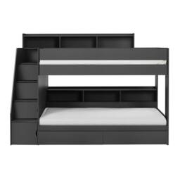 Cheshire Pine Staircase Bunk Anthracite - Single (90cm) in Black - thumbnail 4