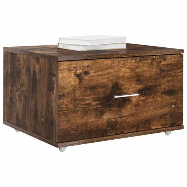 Berkfield Home Modern Drawer Cabinet Smoked Oak MDF with Veneer Drawer Cabinet in Brown - image 1
