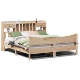 Berkfield Home Durable Bed Frame without Mattress 180x200 cm Super King Solid Wo in Light Brown - thumbnail 3