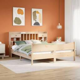 Berkfield Home Durable Bed Frame without Mattress 180x200 cm Super King Solid Wo in Light Brown - thumbnail 2
