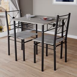 Home Discount Vida Designs Roslyn 2 Seater Dining Table & Chairs Set Of 2 in Dark Grey - thumbnail 7