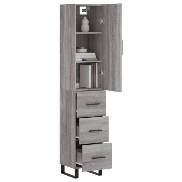 Berkfield Home Highboard Grey Sonoma 34.5x34x180 cm Engineered Wood - image 1