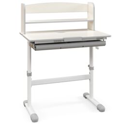 Costway Study Desk Height Adjustable Writing Table w/ Tilt Desktop in Grey - thumbnail 6