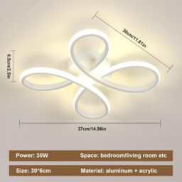 Pheashine Modern LED Ceiling Light 30 W 3500 LM 4500 K Natural Light in White - thumbnail 5