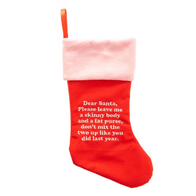 Widdop Novelty Adult Christmas Stocking Dear Santa in Red