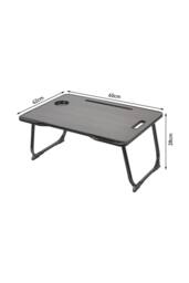 Living and Home Foldable Laptop Bed Desk Table with Storage Drawer Tablet Slot Cup Holder in Black - thumbnail 6
