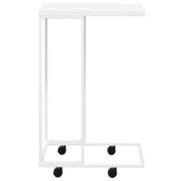 Berkfield Home Side Table with Wheels White 40x30x63.5 cm Engineered Wood - thumbnail 3