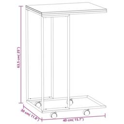 Berkfield Home Side Table with Wheels White 40x30x63.5 cm Engineered Wood - thumbnail 6