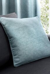 Fusion 'Sorbonne' Luxury Plain Dyed Filled Cushion 100% Cotton in Duck Egg Blue - Size: 43 cm x 43 cm
