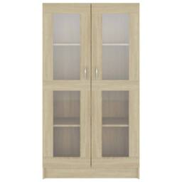 Berkfield Home Vitrine Cabinet Sonoma Oak 82.5x30.5x150 cm Engineered Wood in Light Oak - thumbnail 5