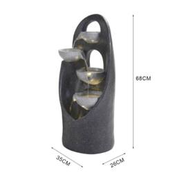 Living and Home 4-Tier Solar Powered Garden Water Fountain in Grey - thumbnail 9