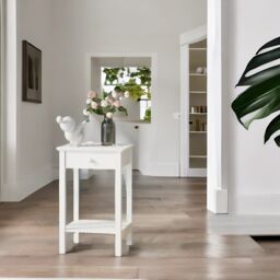 Rafaelo Mobilia Wooden One Drawer Bedside Table Nightstand in White - thumbnail 3
