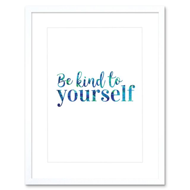 "Artery8 Wall Art Print Be Kind Yourself Texture Framed in White - Size: W7"" x H9""" - image 1