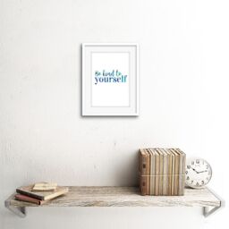 "Artery8 Wall Art Print Be Kind Yourself Texture Framed in White - Size: W7"" x H9""" - thumbnail 2