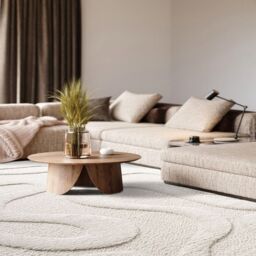 The Rug Shop UK Machine Made Modern Abstract Easy to Clean Cream Area Rug - Size: 160 cm x 230 cm - thumbnail 1