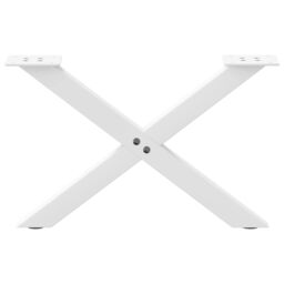 Berkfield Home Coffee Table Legs X-Shaped 2 pcs White 60x(30-31) cm Steel - thumbnail 4
