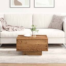 Berkfield Home Coffee Table, Old Wood, 55x55x31 cm, Engineered Wood in Brown - Size: 55 x 55 x 31 cm - thumbnail 4