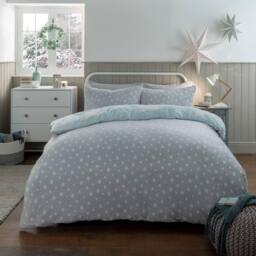 Gr8 Home Penguin & Polar Bear Glow In The Dark Fleece Duvet Pillowcase Set in Grey - Size: Double - thumbnail 2