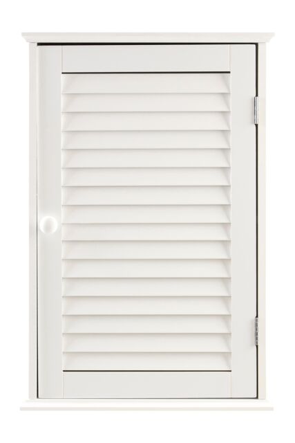Orsina Shutter White Wood Wall Cabinet - image 1