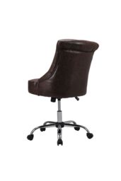 H&O Direct PU Leather Buttoned Swivel Office Chair in Brown - thumbnail 4