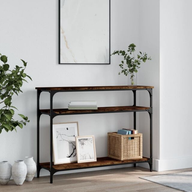 Berkfield Home Console Table Smoked Oak 100x29x75 cm Engineered Wood in Brown - Size: 100 x 29 x 75 cm - image 1