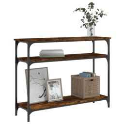 Berkfield Home Console Table Smoked Oak 100x29x75 cm Engineered Wood in Brown - Size: 100 x 29 x 75 cm - thumbnail 3