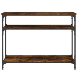 Berkfield Home Console Table Smoked Oak 100x29x75 cm Engineered Wood in Brown - Size: 100 x 29 x 75 cm - thumbnail 4