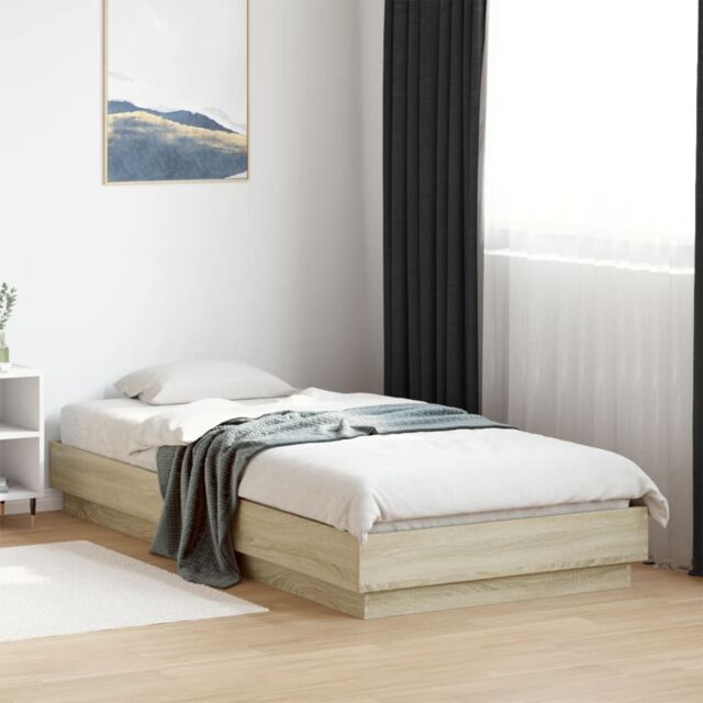 Berkfield Home Bed Frame without Mattress Sonoma Oak 90x200 cm Engineered Wood in Brown - image 1