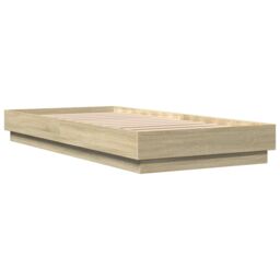 Berkfield Home Bed Frame without Mattress Sonoma Oak 90x200 cm Engineered Wood in Brown - thumbnail 6