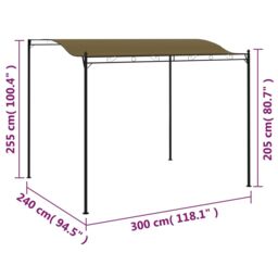 Berkfield Home Sunshade Awning 3x2.4 m Taupe 180 g/m ² in Beige - thumbnail 6
