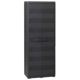 Berkfield Home Garden Storage Cabinet with 3 Shelves Black - thumbnail 1